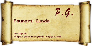 Paunert Gunda névjegykártya